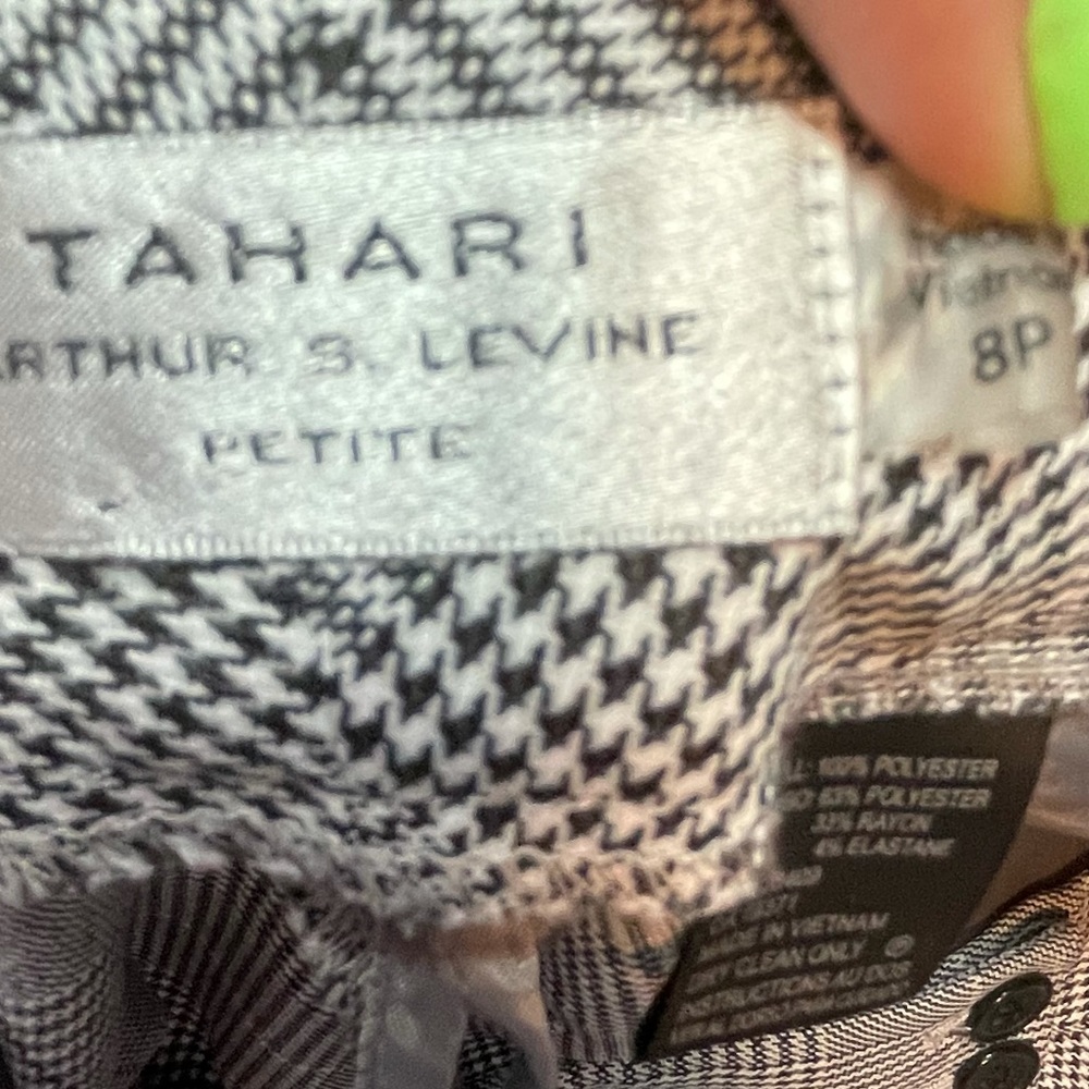 Tahari Arthur S. Lavine Plaid Petite Pants  8 8P - Picture 9 of 9